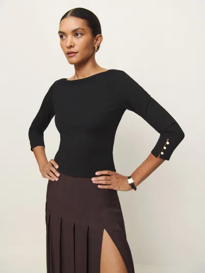 Reformation Jalen Knit Top In Black