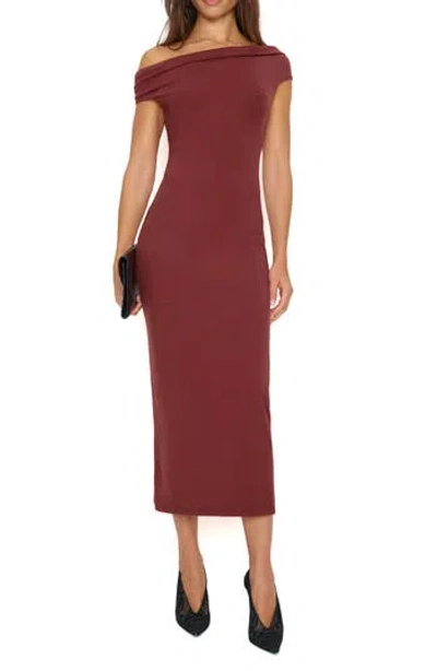 Reformation Jamen Cowl Neck Knit Midi Dress In Chianti