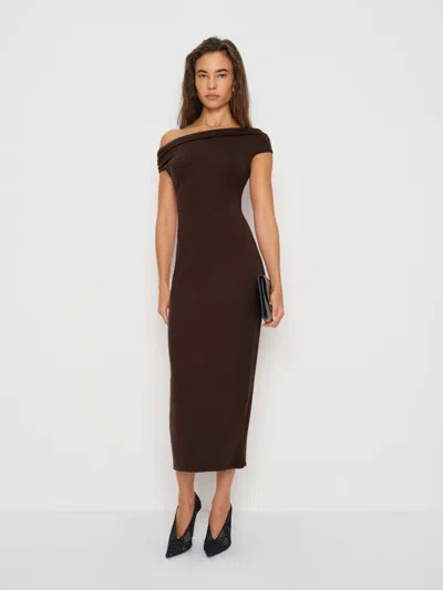 Reformation Jamen Knit Dress In Brown