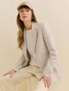 Reformation James Linen Blazer In Oatmeal