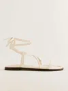 Reformation Jamie Flat Sandal In Almond Leather