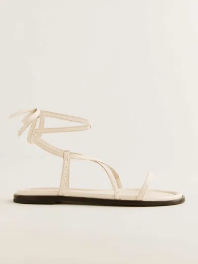Reformation Jamie Flat Sandal In Almond Leather