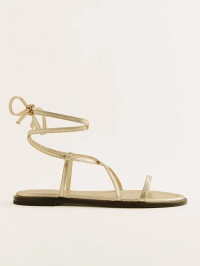 Reformation Jamie Flat Sandal In Gold