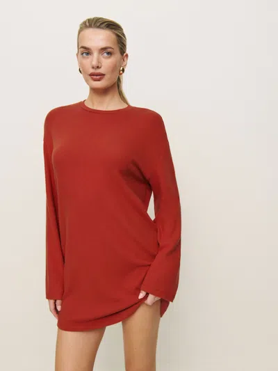 Reformation Jamie Knit Dress In Sundried Tomato