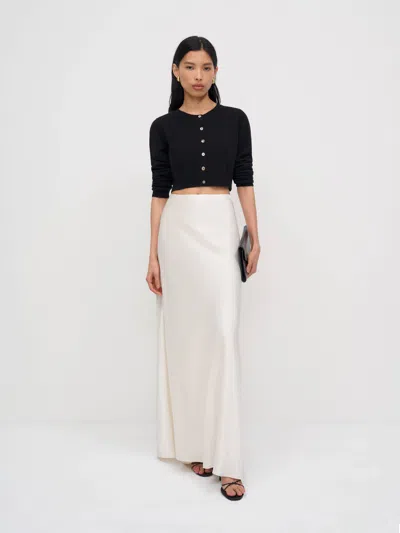 Reformation Janie Cashmere Crew Cardigan Black Xs