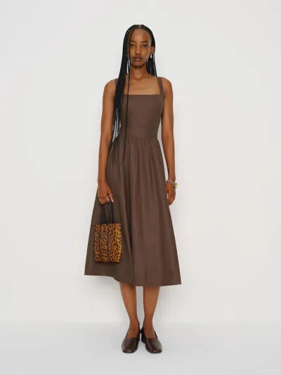 Reformation Janu Linen Dress In Brown