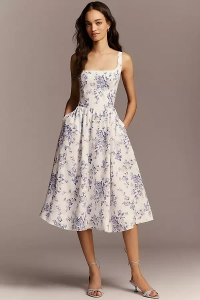Reformation Janu Linen Midi Dress In White