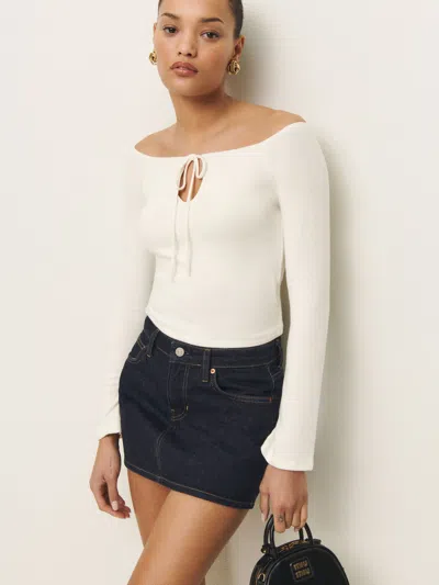 Reformation Jasper Knit Top In Fior Di Latte