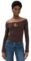 Reformation Jasper Knit Top In Mole