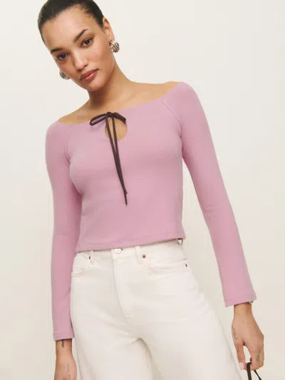 Reformation Jasper Knit Top In Sugar Plum