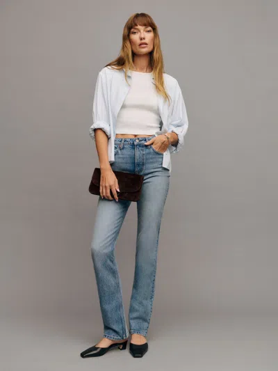 Reformation Jax Stretch High Rise Straight Jeans In Norris