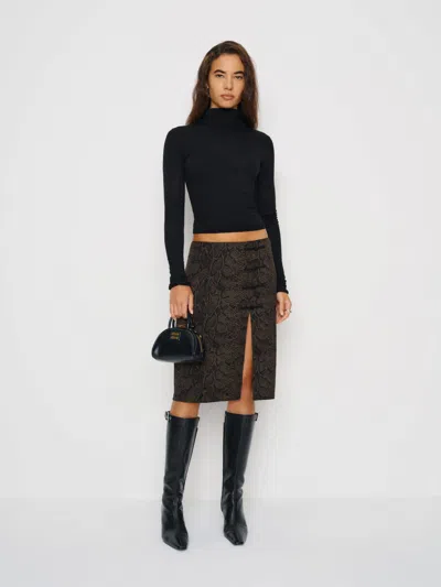 Reformation Jeane Skirt In Brown