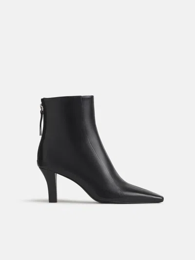 Reformation Jeanne Ankle Boot Black Leather Snake 5