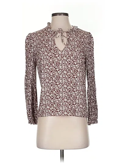 Pre-owned Reformation Jeans 3/4 Sleeve Blouse In Burgundy