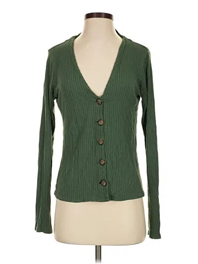 Pre-owned Reformation Jeans Cardigan Sweater In Green