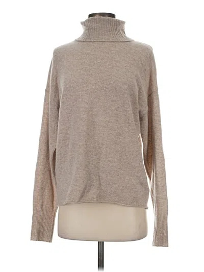 Pre-owned Reformation Jeans Cashmere Pullover Sweater In Tan