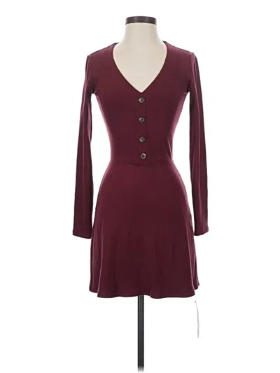 Pre-owned Reformation Jeans Casual Dress In Burgundy