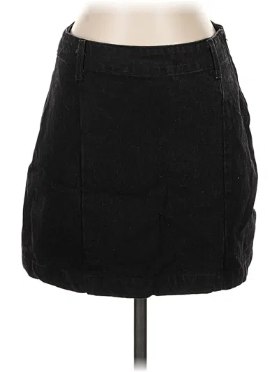 Pre-owned Reformation Jeans Denim Skirt In Black