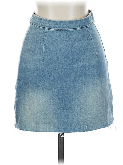 Pre-owned Reformation Jeans Denim Skirt In Blue
