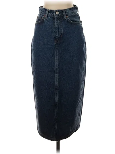 Pre-owned Reformation Jeans Denim Skirt In Blue