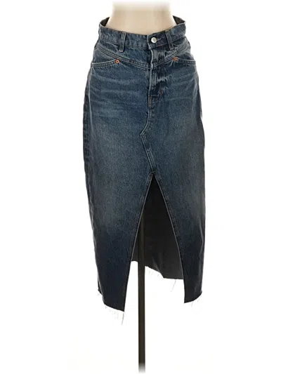 Pre-owned Reformation Jeans Denim Skirt In Blue