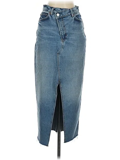 Pre-owned Reformation Jeans Denim Skirt In Blue