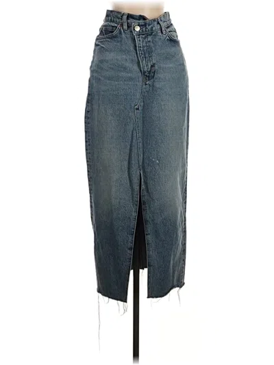 Pre-owned Reformation Jeans Denim Skirt In Blue