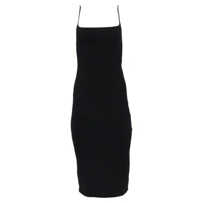 Reformation Jeans Fitted Midi Dress In Black Lyocell