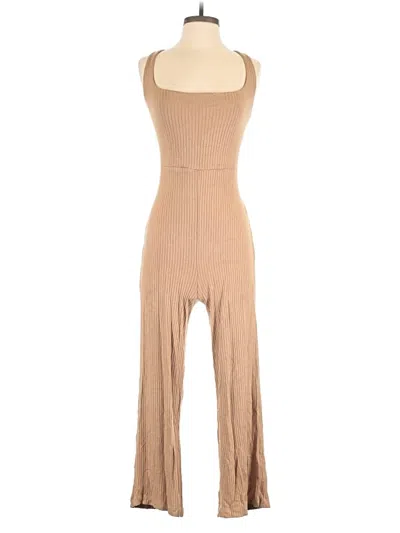 Pre-owned Reformation Jeans Jumpsuit In Tan