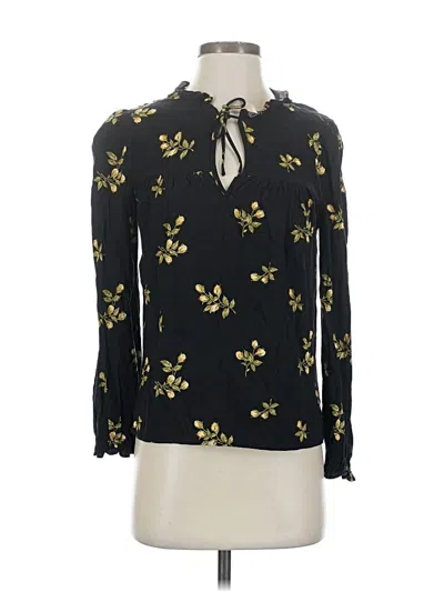 Pre-owned Reformation Jeans Long Sleeve Blouse In Black