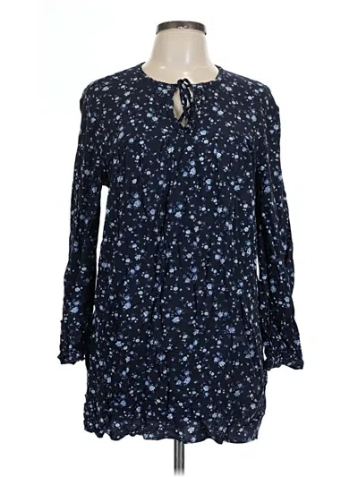Pre-owned Reformation Jeans Long Sleeve Blouse In Blue
