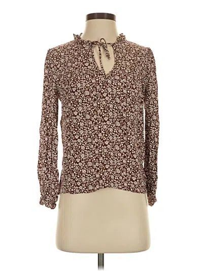 Pre-owned Reformation Jeans Long Sleeve Blouse In Brown