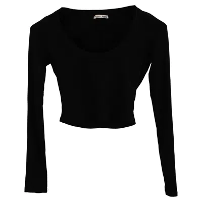 Reformation Jeans Long Sleeve Top In Black Cotton