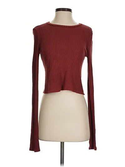 Pre-owned Reformation Jeans Long Sleeve T-shirt In Burgundy