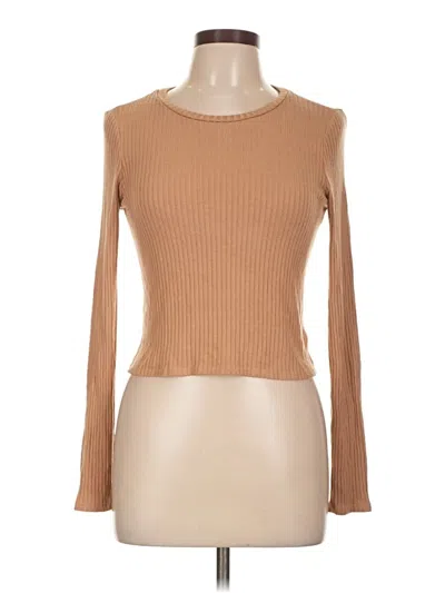 Pre-owned Reformation Jeans Long Sleeve T-shirt In Tan