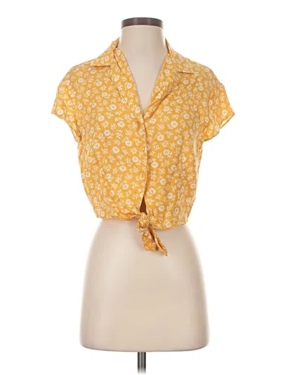 Pre-owned Reformation Jeans Short Sleeve Blouse In Yellow