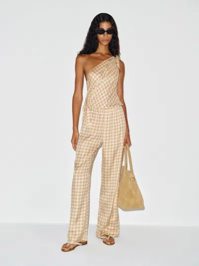 Reformation Jenni Silk Twill Jumpsuit Ivory Large In Neutral