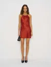 Reformation Jennis Silk Dress In Red