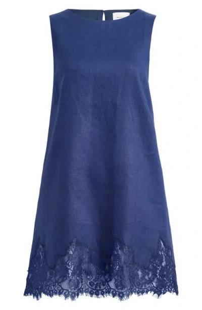 Reformation Jessalyn Linen Dress In Blue