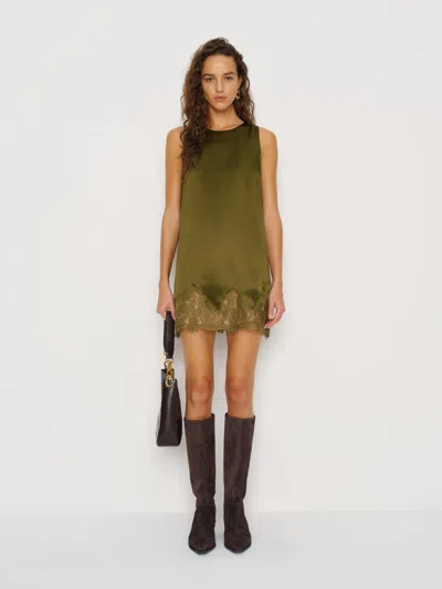 Reformation Jessalyn Silk Dress In Green