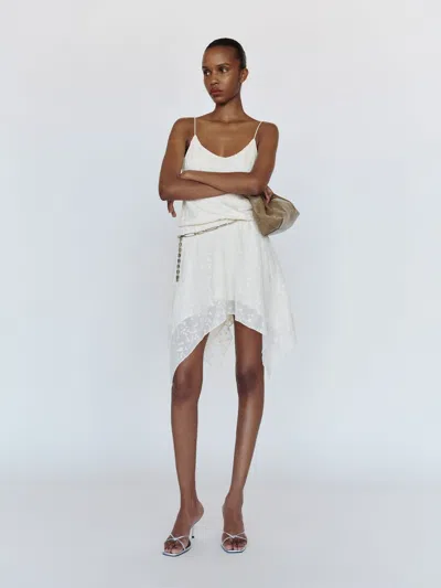 Reformation Womens Cream Jessamy Embroidered Woven Midi Dress Xs In White