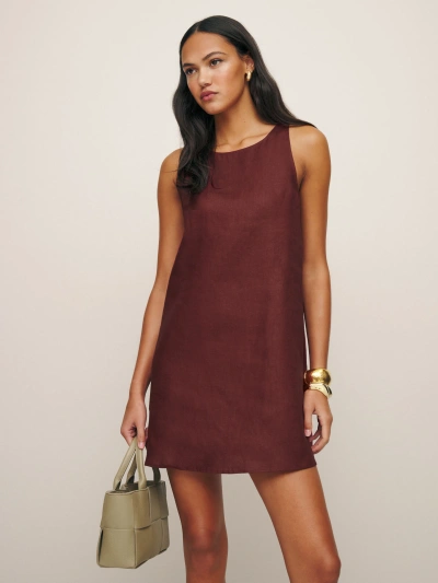 Reformation Jessi Linen Dress In Chianti