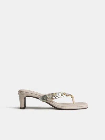 Reformation Jessie Block Heel Sandal Ivory 10.5 In Neutral