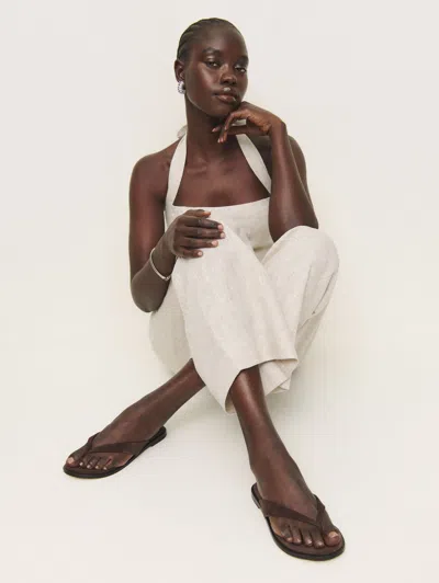 Reformation Jessie Thong Sandal In Espresso Suede