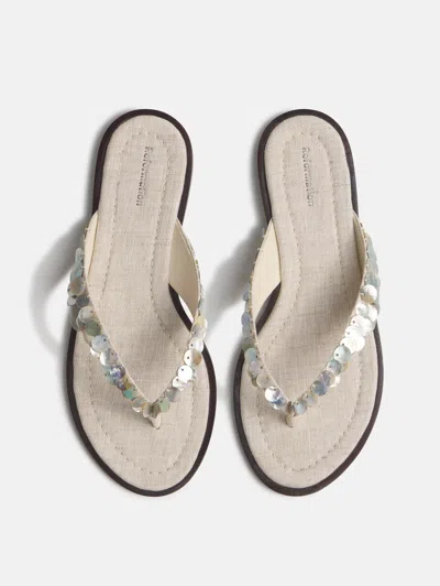 Reformation Jessie Thong Sandal Ivory 10.5 In White