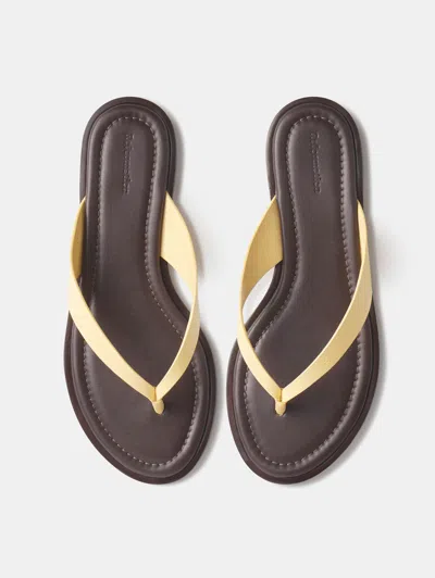 Reformation Jessie Thong Sandal Yellow 9.5 In Brown