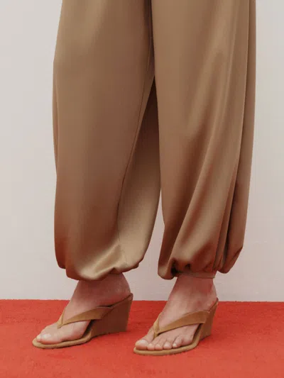 Reformation Jessie Wedge Thong Brown 10.5