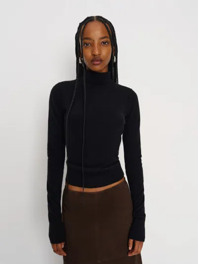 Reformation Jett Cashmere Turtleneck In Black
