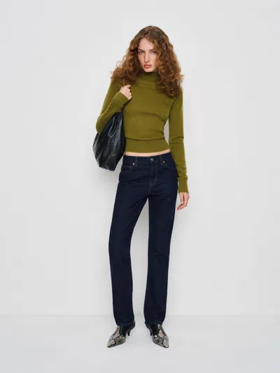 Reformation Jett Cashmere Turtleneck In Green