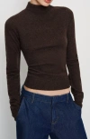 Reformation Jett Cashmere Turtleneck Sweater In Brown